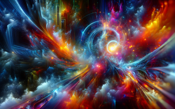 HD abstract cosmic explosion wallpaper with vibrant colors for desktop background.