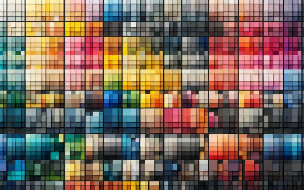 Colorful mosaic tile pattern HD desktop wallpaper with diverse color palette for background.