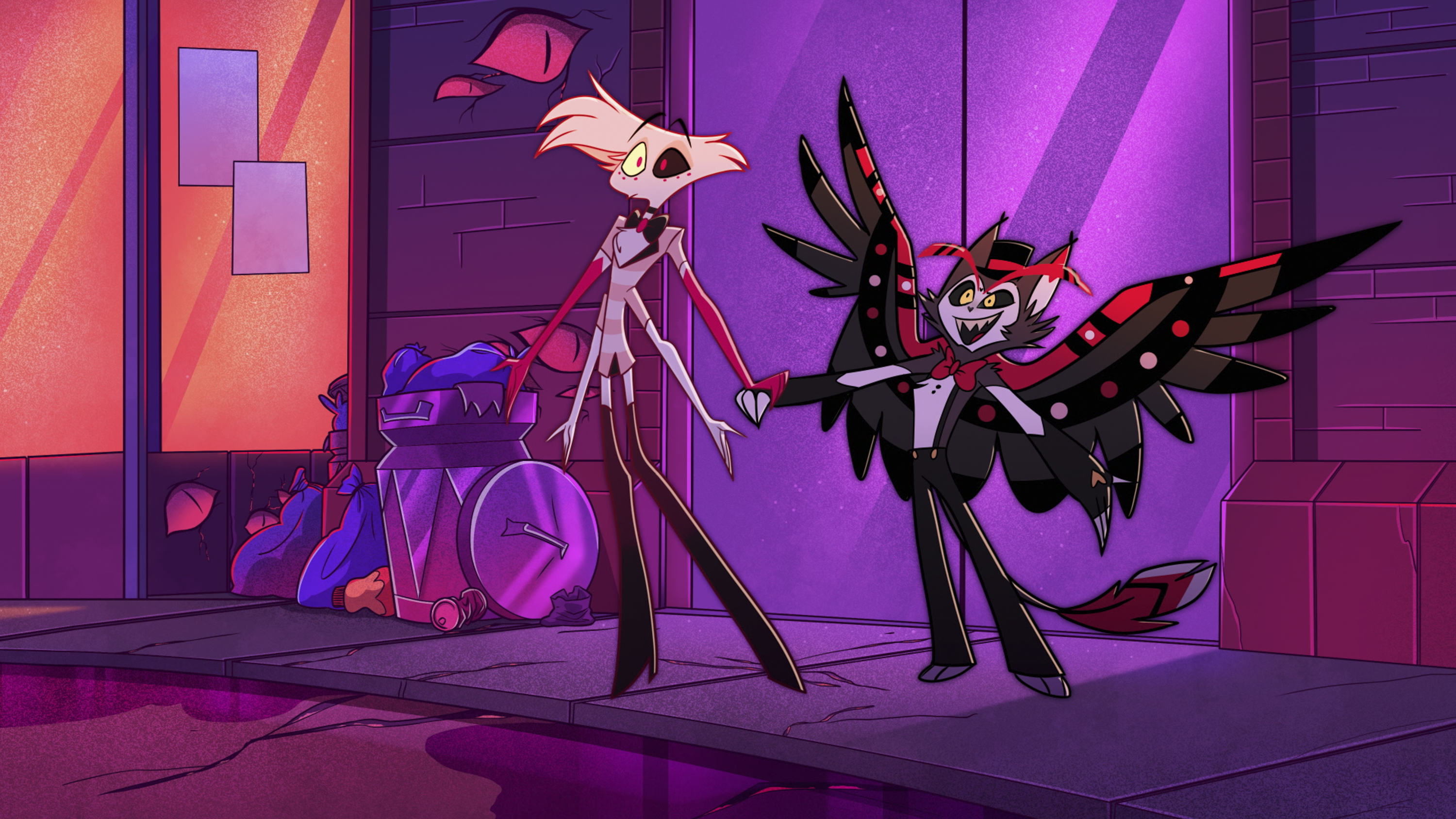 Hazbin Hotel Angel Dust and Husk HD Wallpaper