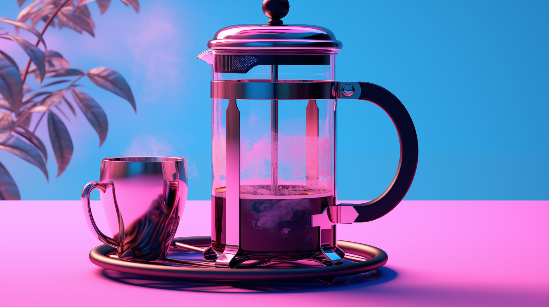 Vaporwave Aesthetic French Press Coffee Wallpaper By Robokoboto