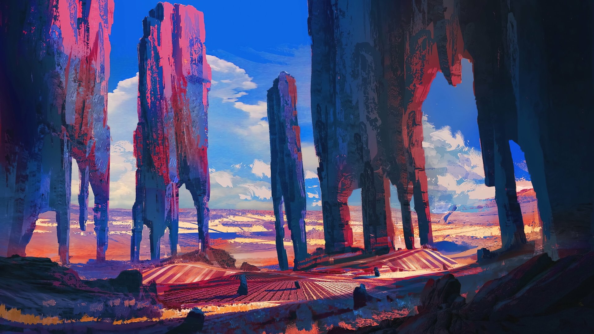 Download Cloud Mountain Sky Digital Art 4k Ultra HD Wallpaper