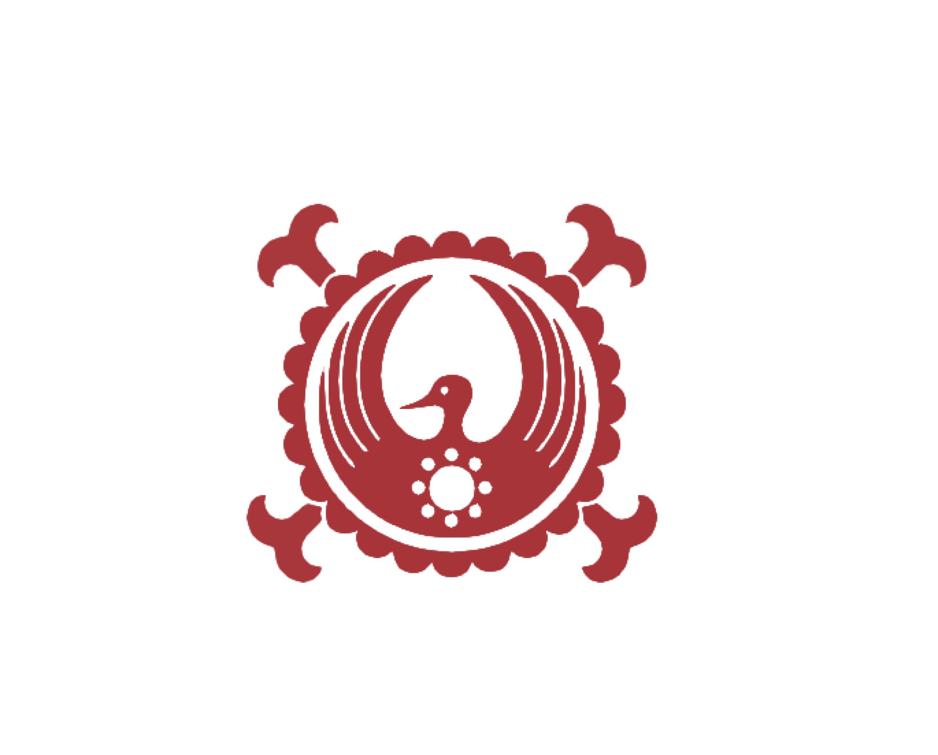 HD PC desktop wallpaper featuring a red emblem of a stylized bird with crossed bones inspired by One Piece.