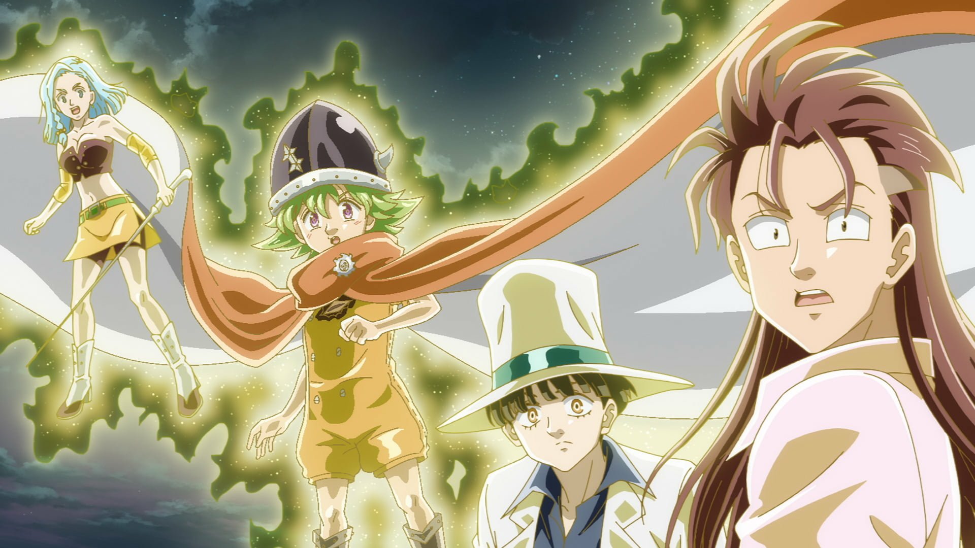 HD wallpaper featuring characters from The Seven Deadly Sins: Four Knights of the Apocalypse anime series for desktop background.