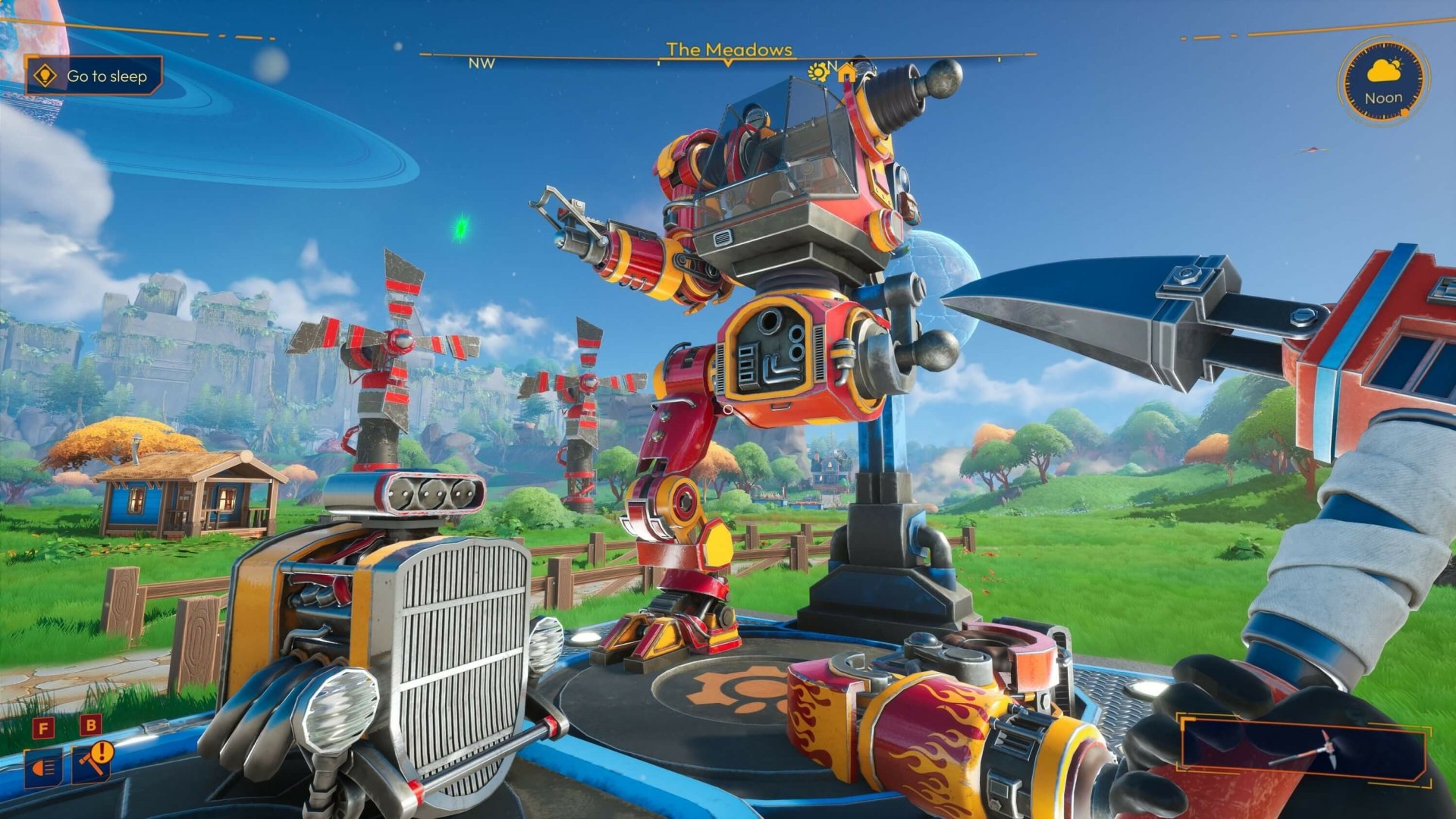 HD desktop wallpaper of Lightyear Frontier video game featuring a vibrant in-game scene with a mech and a lush, colorful world.