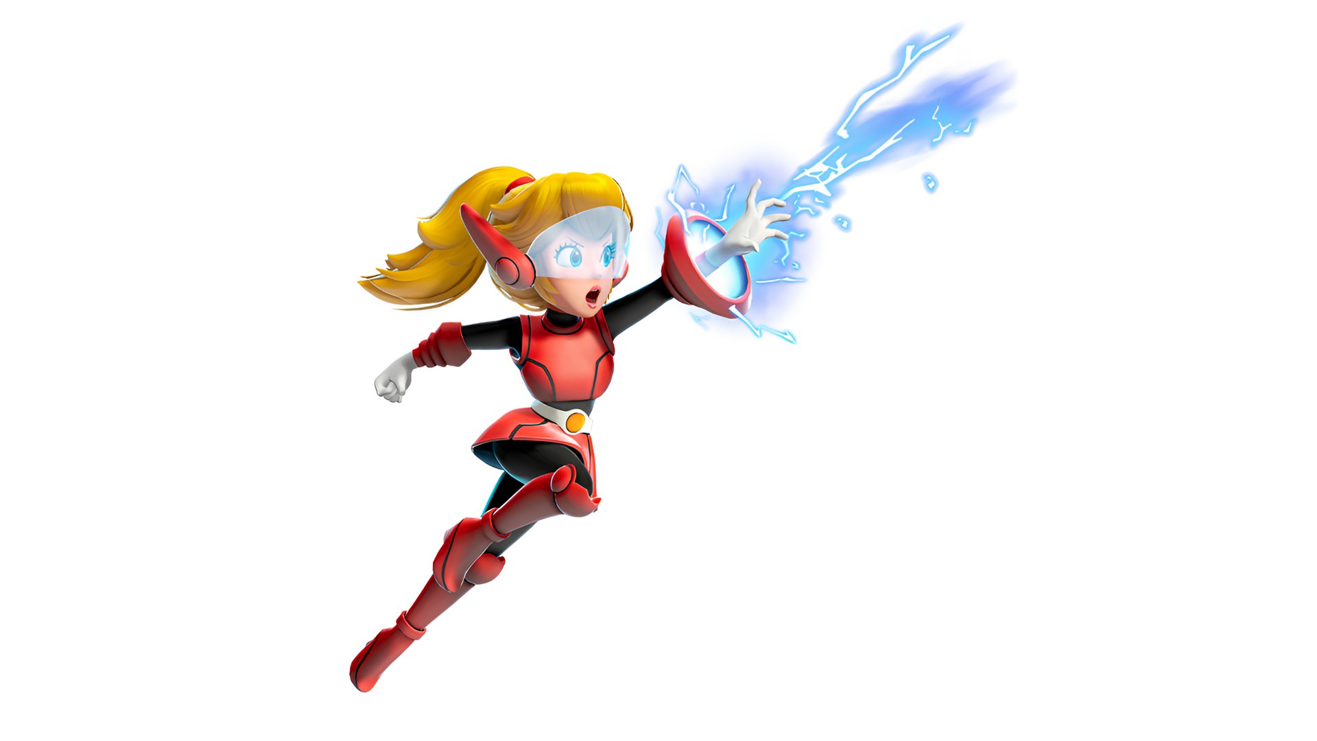 HD desktop wallpaper featuring Princess Peach in an action pose from the video game Princess Peach: Showtime!
