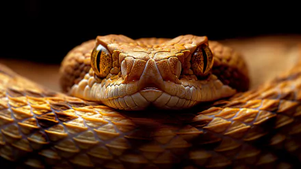 HD desktop wallpaper featuring close-up of a snake's head with detailed scales and striking eyes.