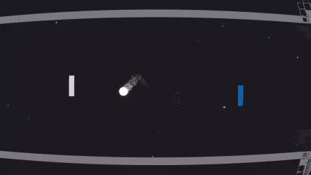 HD wallpaper featuring minimalist Qomp2 video game graphics with classic pong-style gameplay for a desktop background.