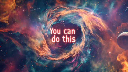 Inspirational HD desktop wallpaper with the motivational text You can do this over a vibrant cosmic nebula background.