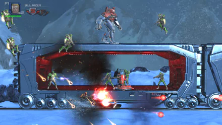 HD Wallpaper of Contra: Operation C game scene with action-packed combat for desktop background.