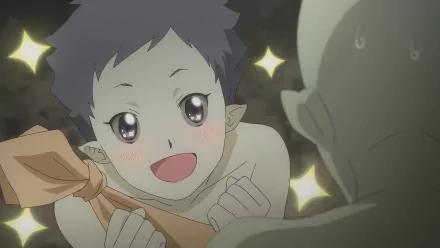 HD desktop wallpaper featuring a Re:Monster anime character expressing excitement and joy.