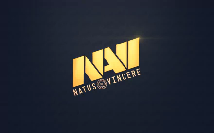 HD desktop wallpaper featuring the golden Natus Vincere logo on a dark background for esports and video game fans.