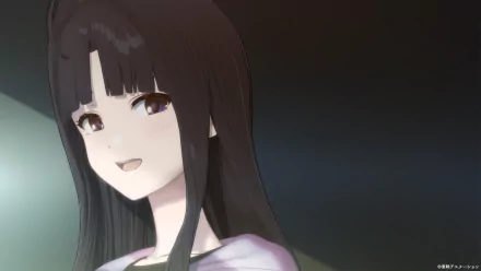 Anime girl from Girls Band Cry smiling in HD desktop wallpaper.