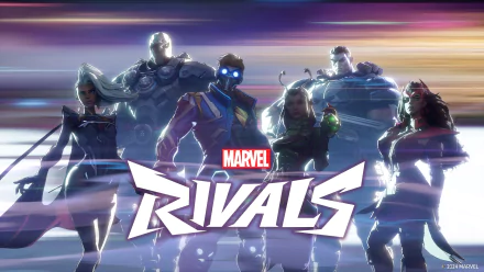 Marvel Rivals video game characters in action pose HD desktop wallpaper.