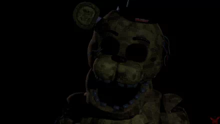 Dark, detailed 8K Ultra HD Five Nights at Freddy's 2 animatronic character on a black background, designed as a PC desktop wallpaper and background.