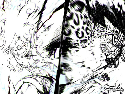  Luffy VS Rob Lucci by tacchan56110