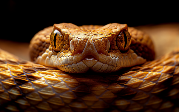 HD desktop wallpaper featuring close-up of a snake's head with detailed scales and striking eyes.