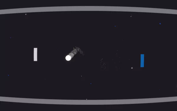 HD wallpaper featuring minimalist Qomp2 video game graphics with classic pong-style gameplay for a desktop background.