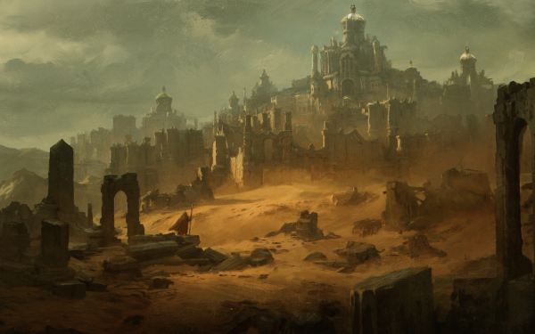 HD wallpaper featuring the mystical ruins from the video game Last Epoch for desktop background.