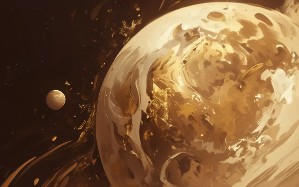HD wallpaper featuring artistic depiction of planet Venus with a golden brown color palette for desktop background.