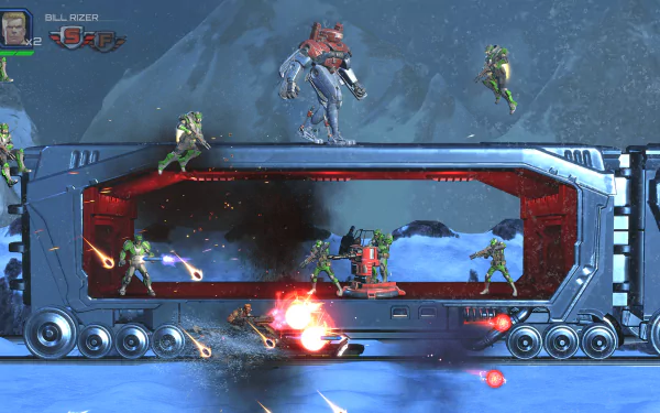 HD Wallpaper of Contra: Operation C game scene with action-packed combat for desktop background.