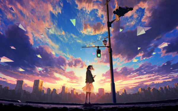 Anime girl sky cloud landscape anime girl anime landscape Sky Anime HD Desktop Wallpaper | Background Image