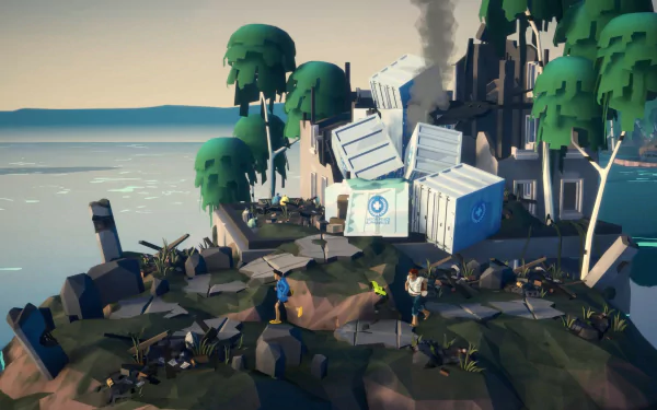 HD desktop wallpaper featuring a scenic view from the video game Highwater with vivid graphics and immersive environment.