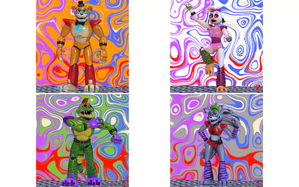 Glamrock Freddy (Five Nights at Freddy's) Roxanne Wolf (Five Nights at Freddy's) video game Five Nights at Freddy's: Security Breach Five Nights at Freddy's HD Desktop Wallpaper | Background Image