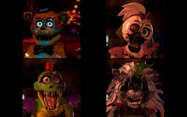 Glamrock Freddy (Five Nights at Freddy's) Roxanne Wolf (Five Nights at Freddy's) video game Five Nights at Freddy's: Security Breach Five Nights at Freddy's HD Desktop Wallpaper | Background Image