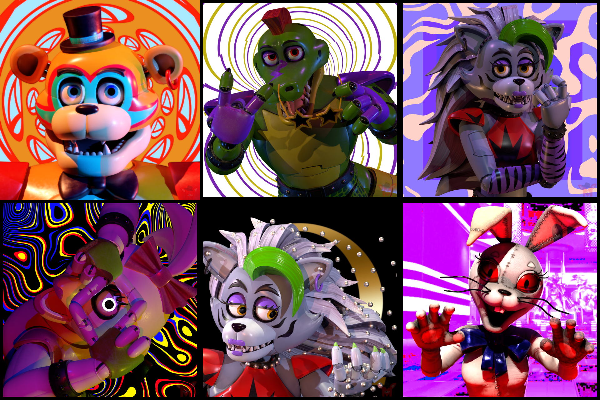 Download Glamrock Freddy (Five Nights At Freddy's) Vanny (Five Nights At Freddy's) Video Game Five Nights At Freddy's: Security Breach Five Nights At Freddy's 8k Ultra HD Wallpaper by Mikol1987