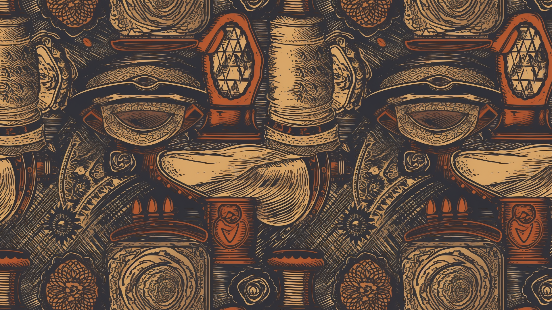 Desktop background of random western items by nutfalcon