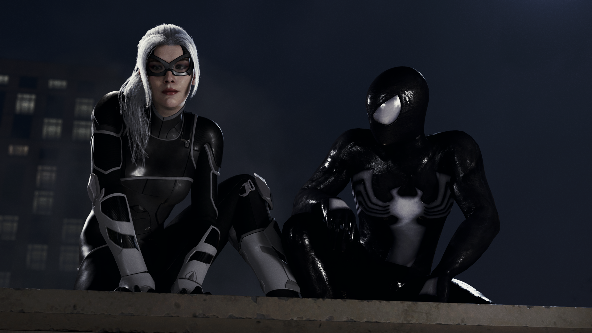 Black Cat and Spiderman by Siwo