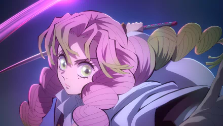 Anime Demon Slayer: Kimetsu no Yaiba Mitsuri Kanroji HD Desktop Wallpaper | Background Image