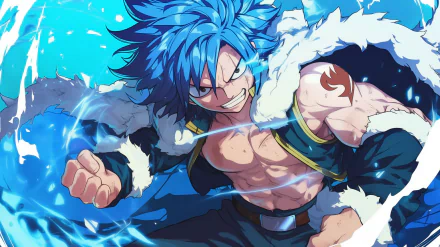 HD desktop wallpaper featuring Zeref Dragneel from the anime Fairy Tail, showcasing a dynamic and intense scene with vibrant colors and powerful imagery.