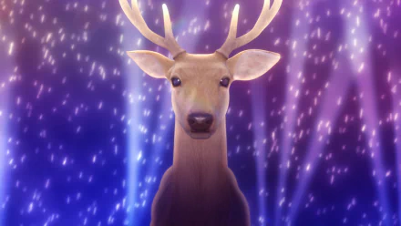HD desktop wallpaper featuring an anime-inspired deer from My Deer Friend Nokotan, set against a vibrant, sparkling background.