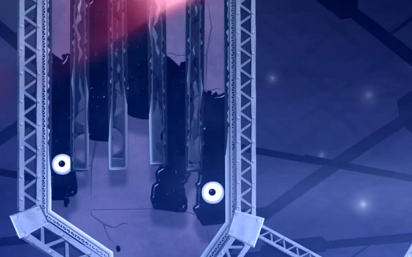 HD desktop wallpaper featuring a scene from the video game World of Goo 2, showcasing abstract structures and goo balls with a dark purple backdrop.