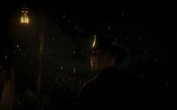 Arthur Morgan from Red Dead Redemption 2 standing in the rain, a striking HD desktop wallpaper.