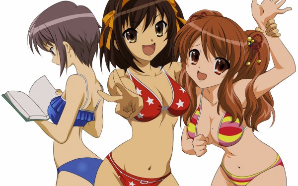 Anime The Melancholy Of Haruhi Suzumiya Mikuru Asahina Haruhi Suzumiya Yuki Nagato HD Wallpaper | Background Image