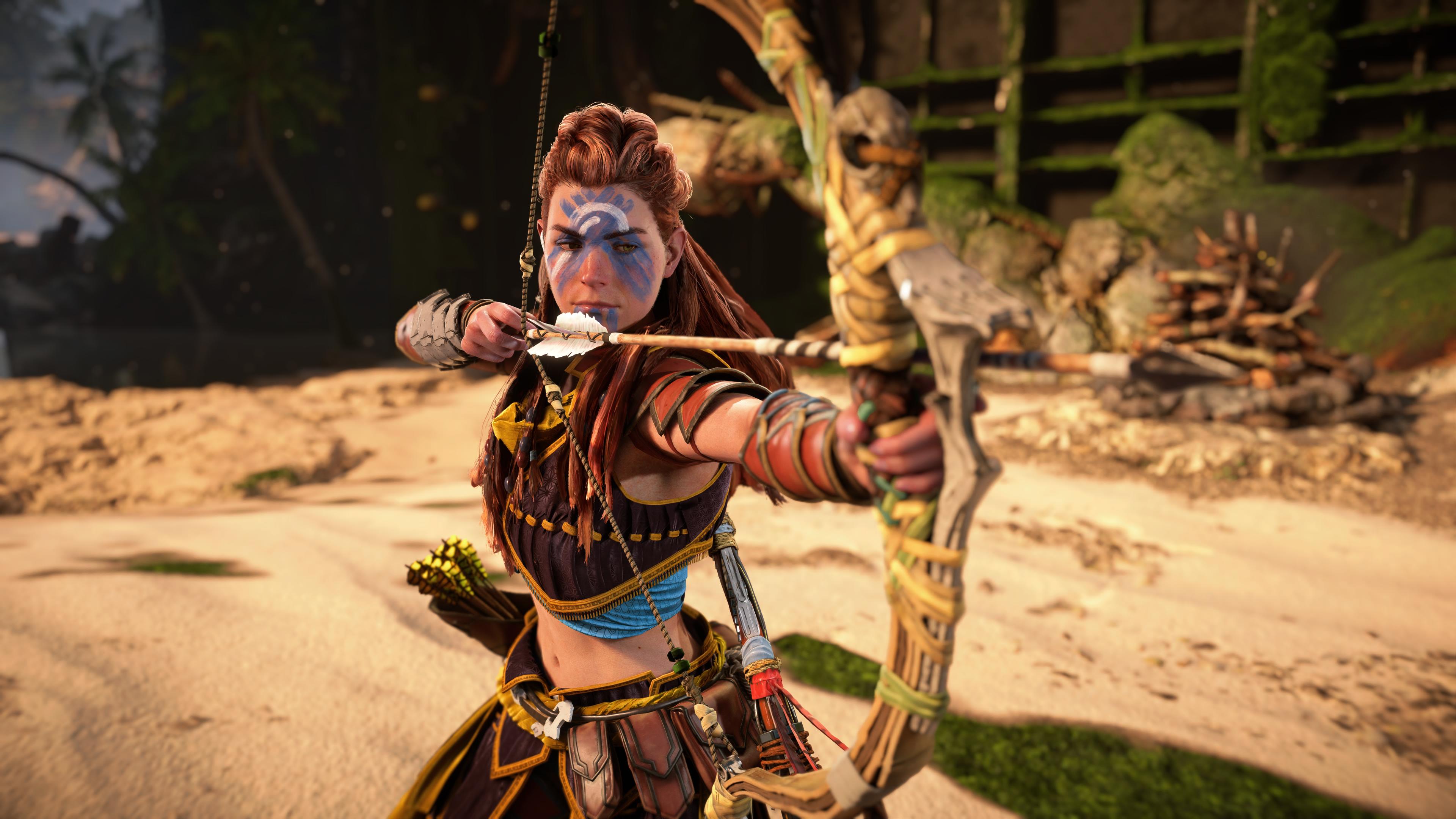 Aloy aims with her bow by C46