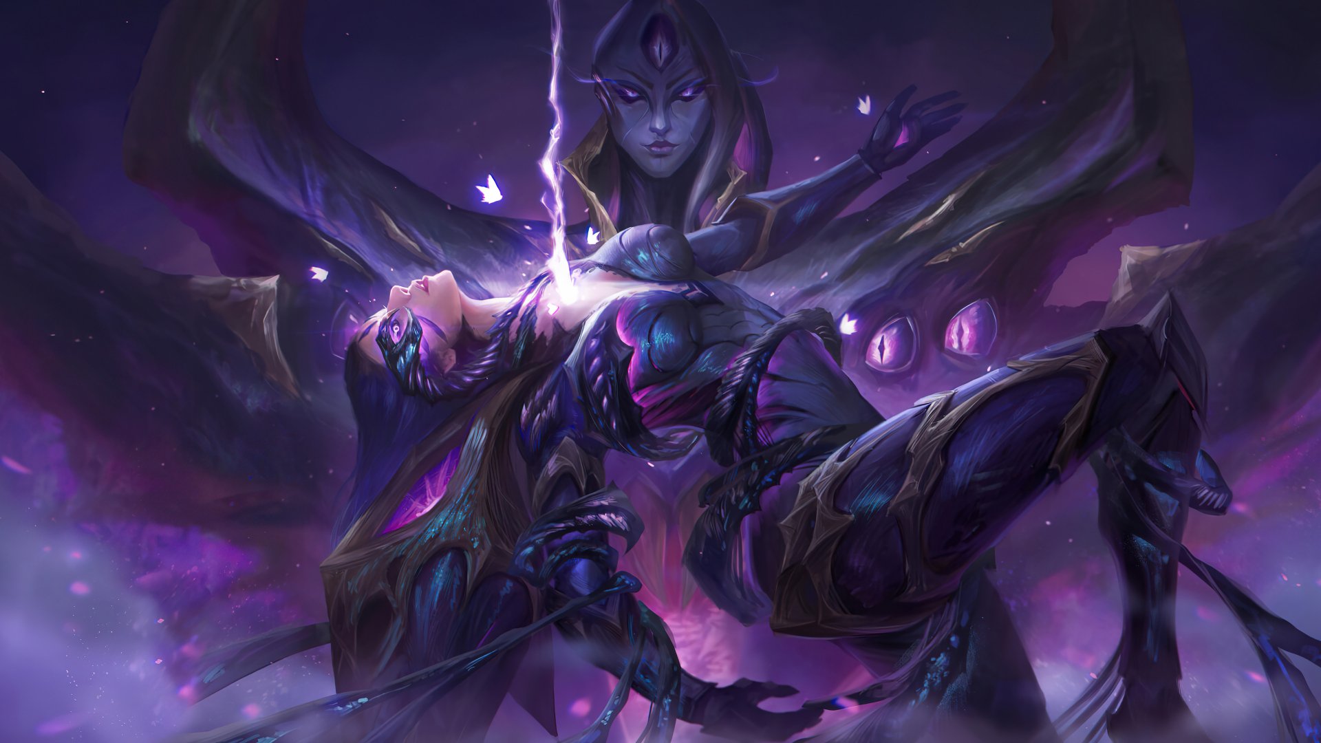 A stunning 4K Ultra HD wallpaper featuring Bel'Veth from League of Legends, showcasing a dark and mystical scene with intricate details and vibrant colors.