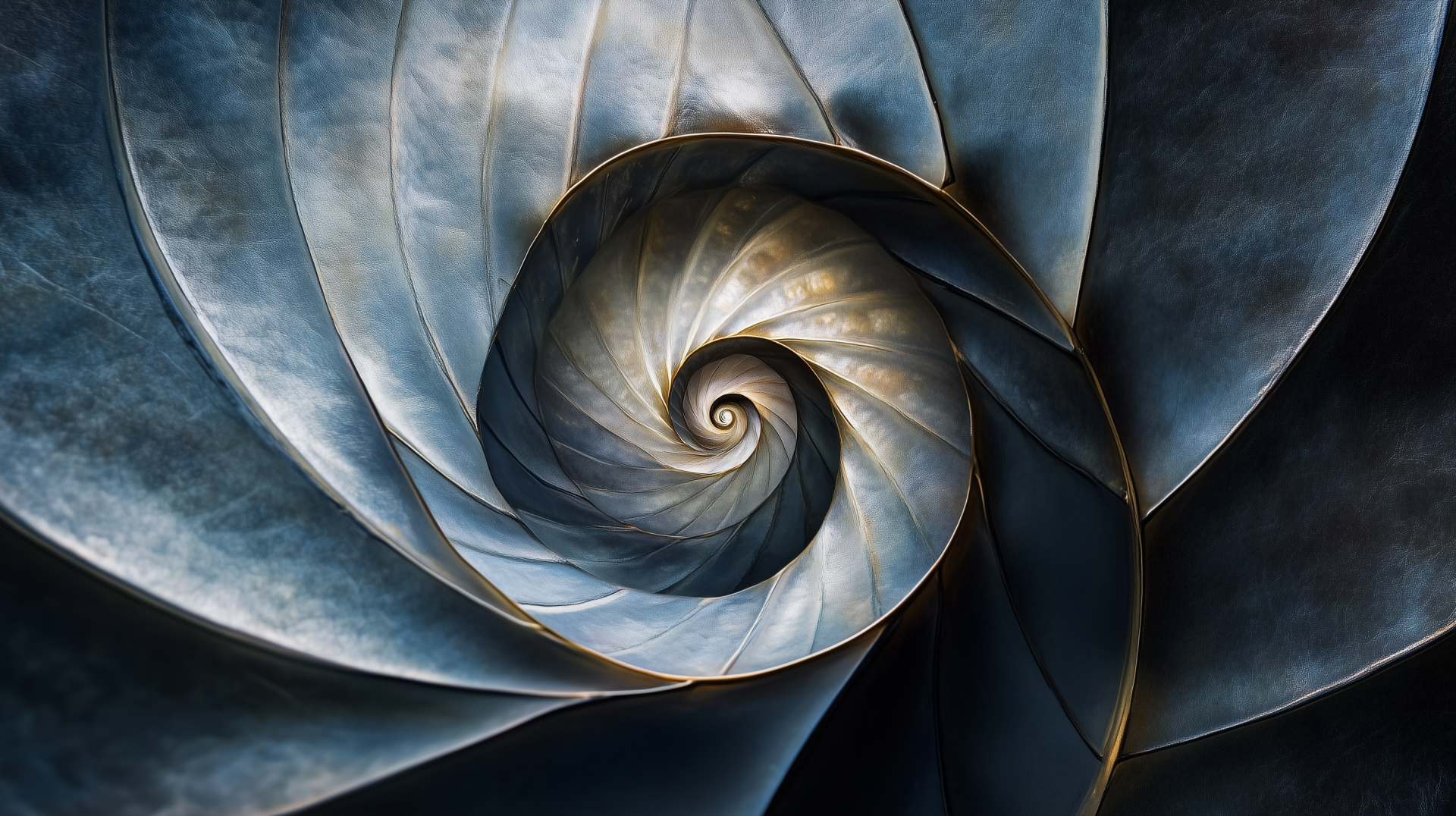 A stunning HD desktop wallpaper featuring a Fibonacci spiral, showcasing intricate patterns and a mesmerizing blend of colors that evoke natural beauty and mathematical elegance.