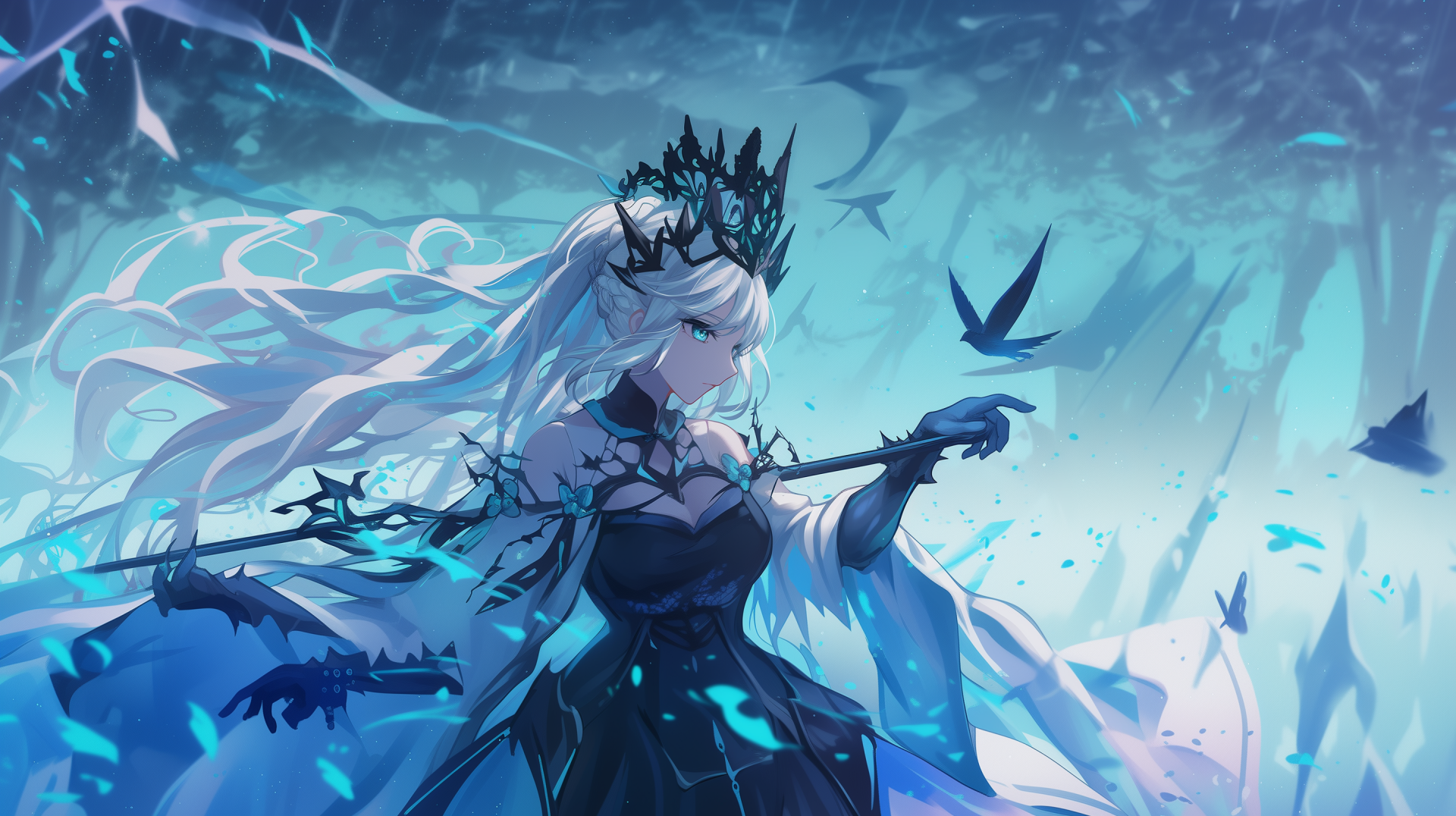 HD desktop wallpaper featuring Morgan le Fay from Fate/Grand Order, capturing the essence of anime artistry and vibrant character design.