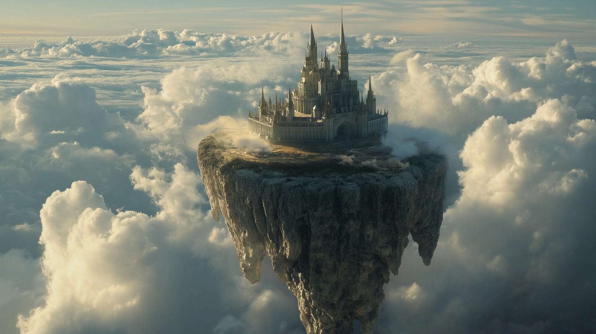 Download Castle Cloudscape Fantasy HD Wallpaper by michaldunaj