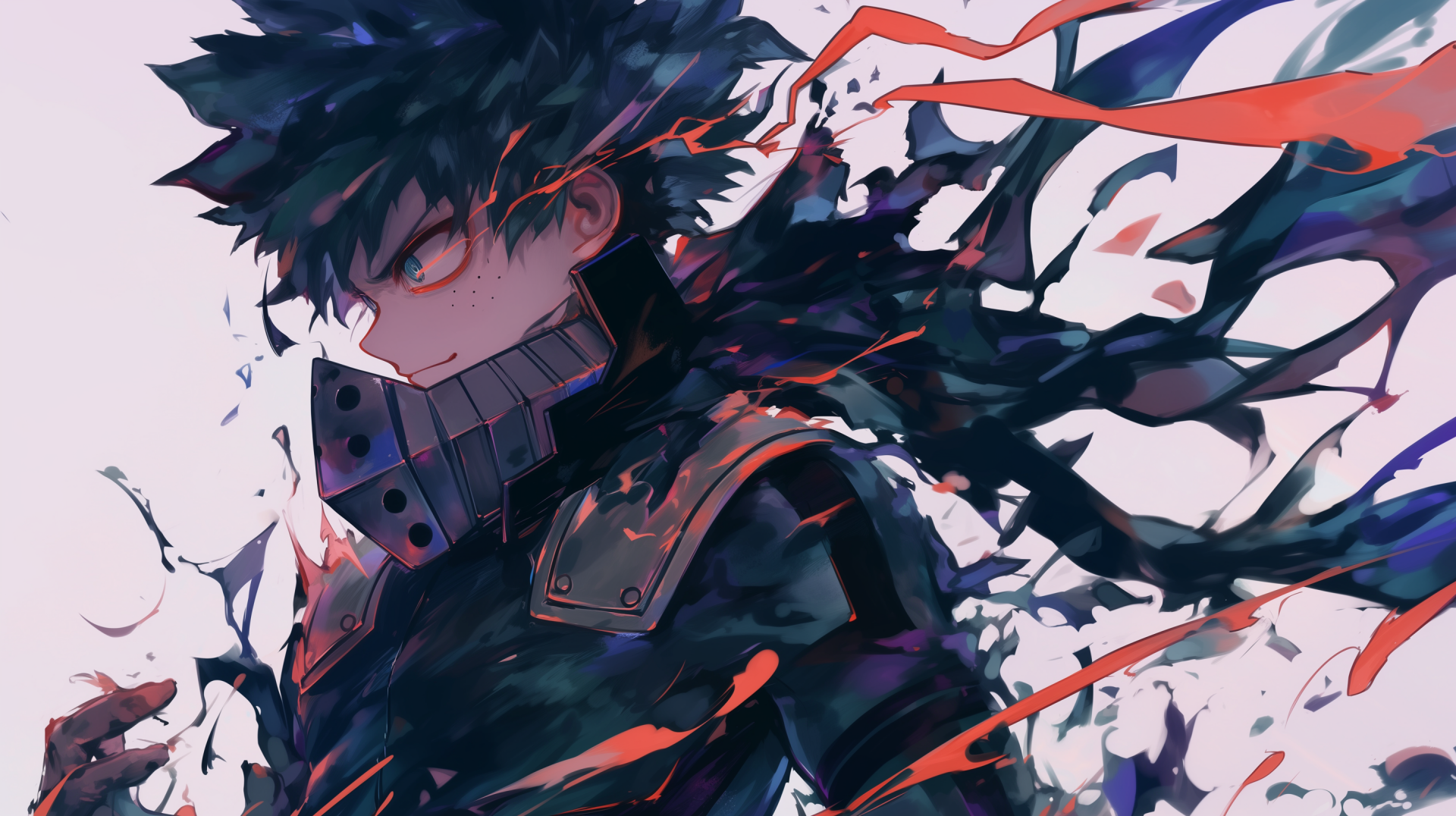HD wallpaper featuring Dark Deku from My Hero Academia, showcasing Izuku Midoriya with a dynamic pose and vibrant colors, embodying strength and determination.