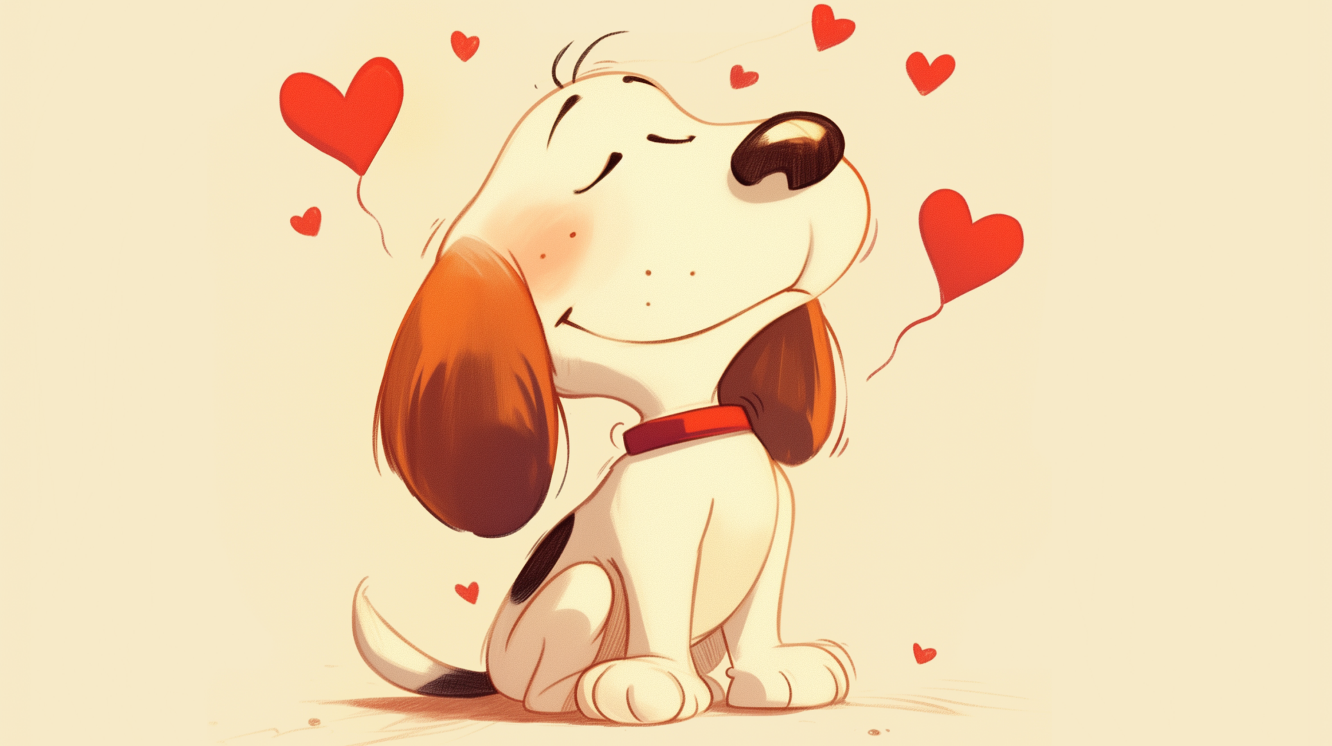 HD desktop wallpaper featuring Snoopy, the beloved beagle from the Peanuts comic strip, capturing his playful spirit and charm for a vibrant background.