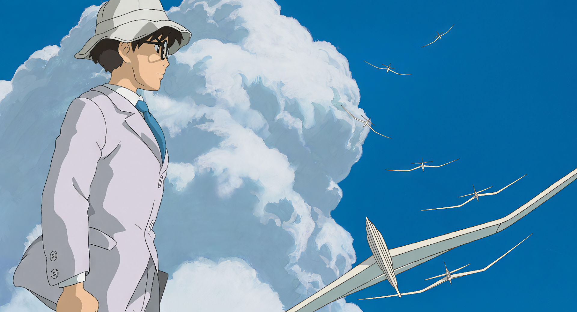 A vibrant HD wallpaper from Studio Ghibli's The Wind Rises, featuring stunning animation that captures the essence of the film's soaring themes and breathtaking visuals.