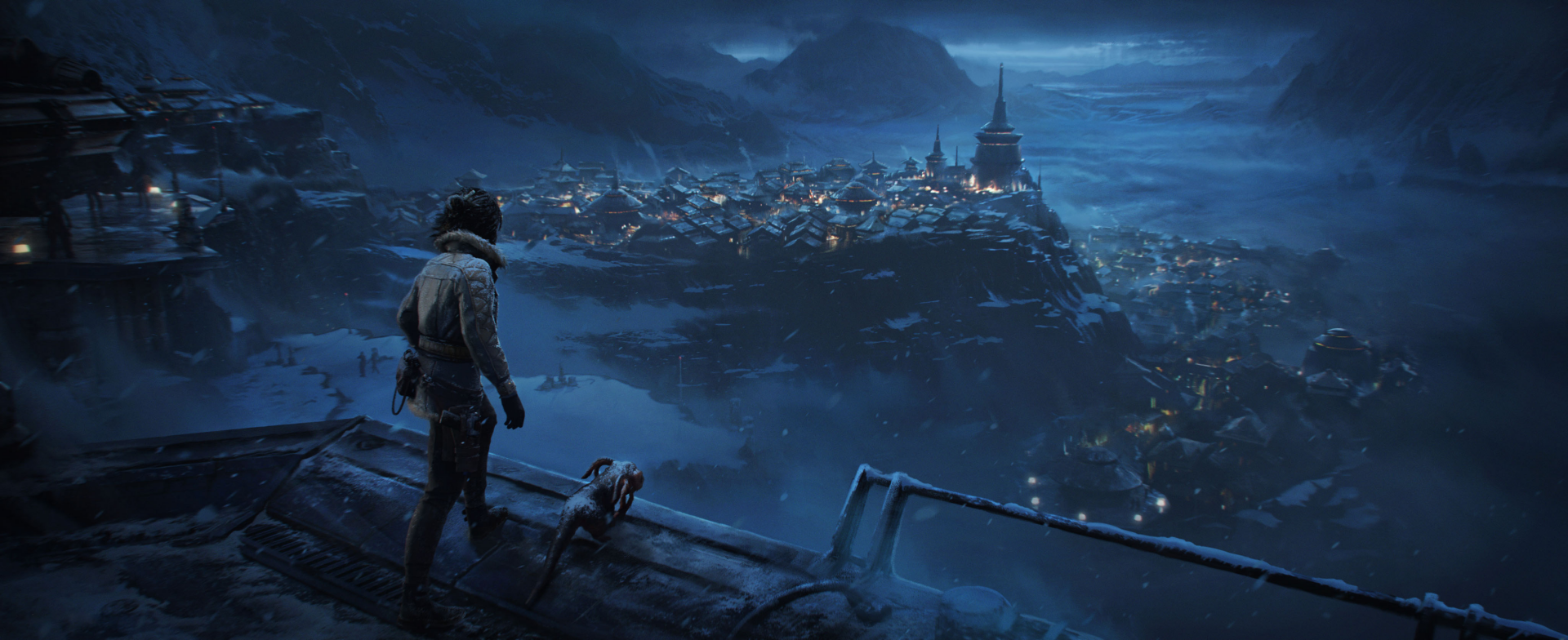 An HD desktop wallpaper featuring imagery from Star Wars Outlaws, a video game developed by Ubisoft, capturing the essence of the Star Wars universe.