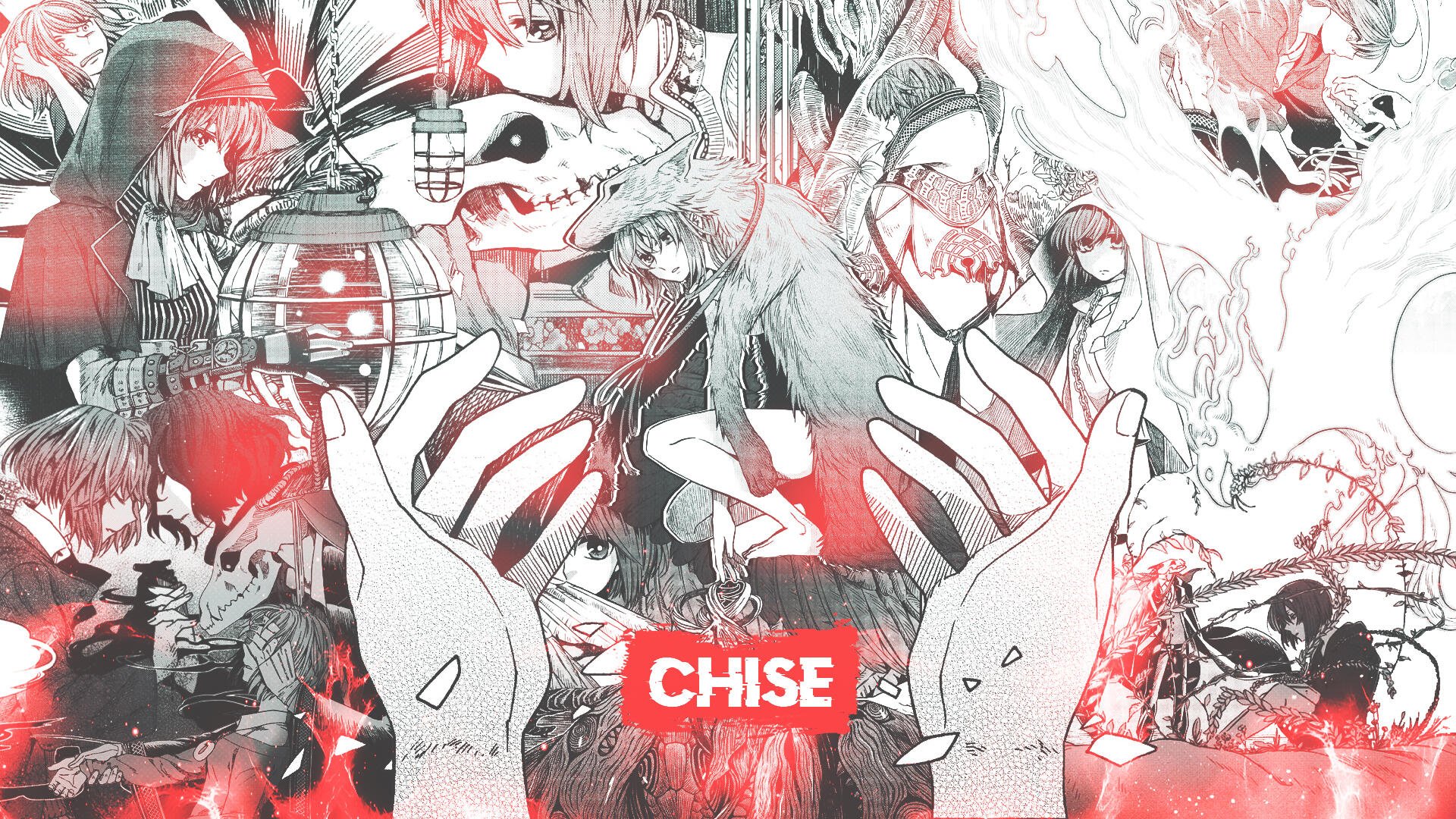 Anime-themed HD wallpaper featuring Chise Hatori from *Mahōtsukai no Yoru*, showcasing intricate artwork and a blend of mystical elements and characters.