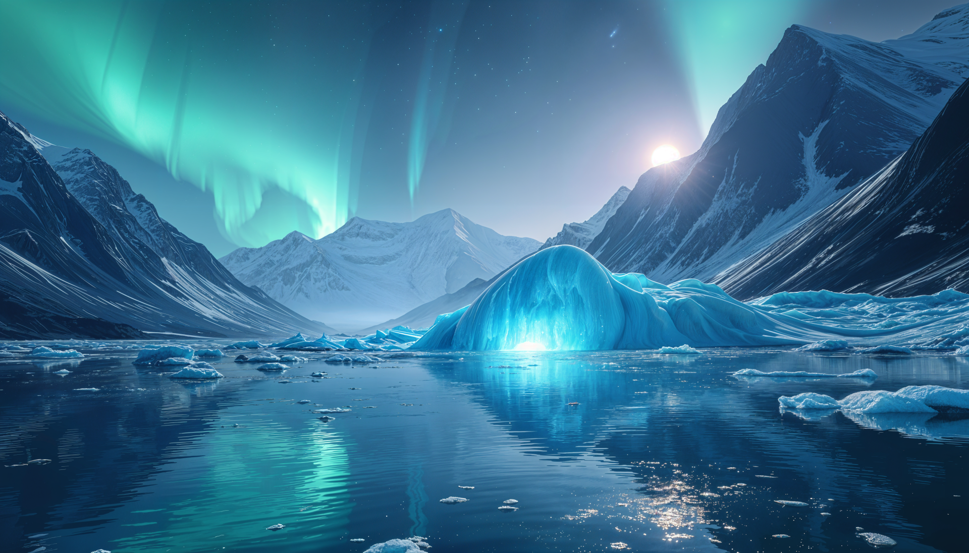 Majestic Glacier: A Stunning 4K Ultra HD Wallpaper by QuantumCurator
