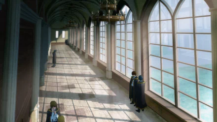 An HD desktop wallpaper featuring characters from the anime Wistoria: Wand and Sword, showcasing vibrant artwork and dynamic poses in a fantasy setting.