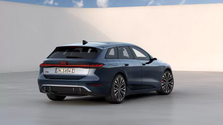 An Audi S6 E-Tron parked against a minimalist background, showcasing its sleek design and modern features. This high-definition image makes for an impressive desktop wallpaper.